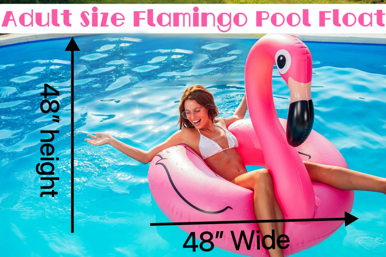 GiftExpress 48-Inch Inflatable Flamingo Pool Float – Adults & Kids Lounger