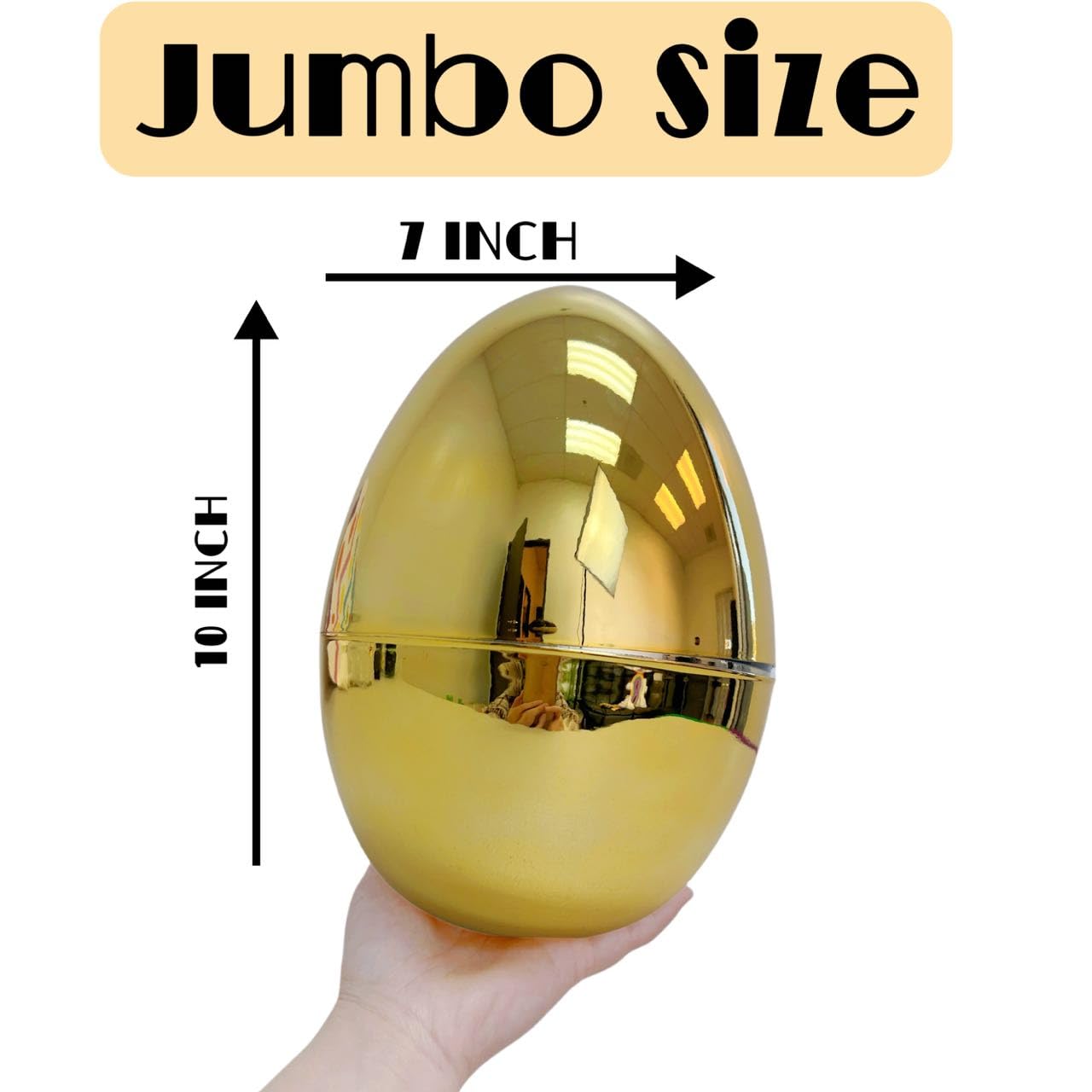 GiftExpress Jumbo Easter Eggs - 2 Pack Gold 10in Tall x 7in Wide