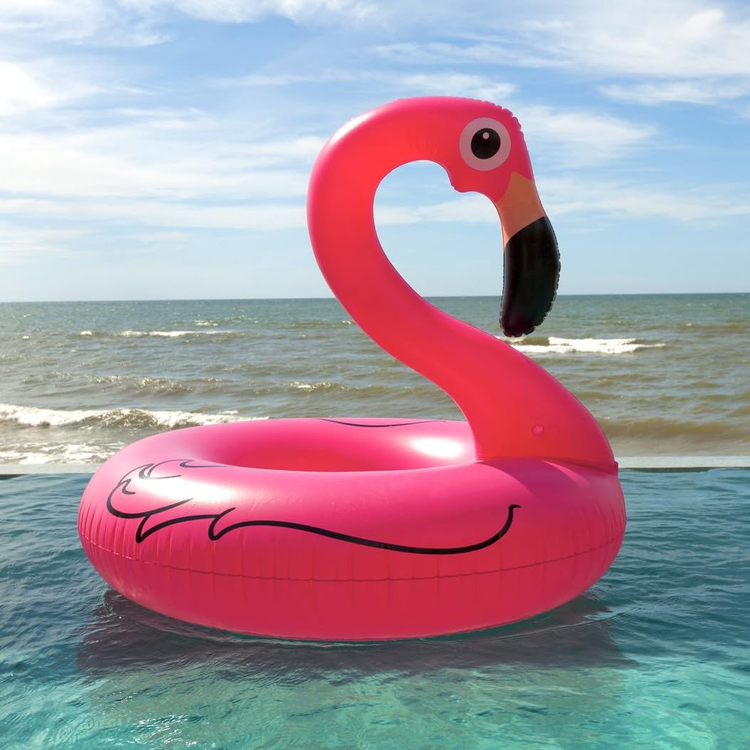 GiftExpress 48-Inch Flamingo Pool Float – Large Inflatable Lounger for Adults & Kids