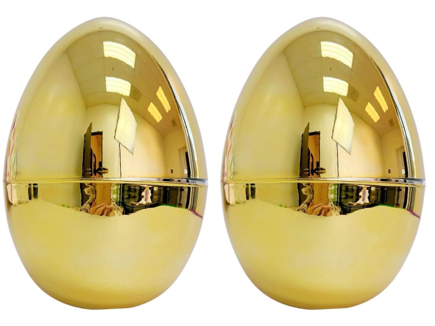 GiftExpress Jumbo Easter Eggs - 2 Pack Gold 10in Tall x 7in Wide