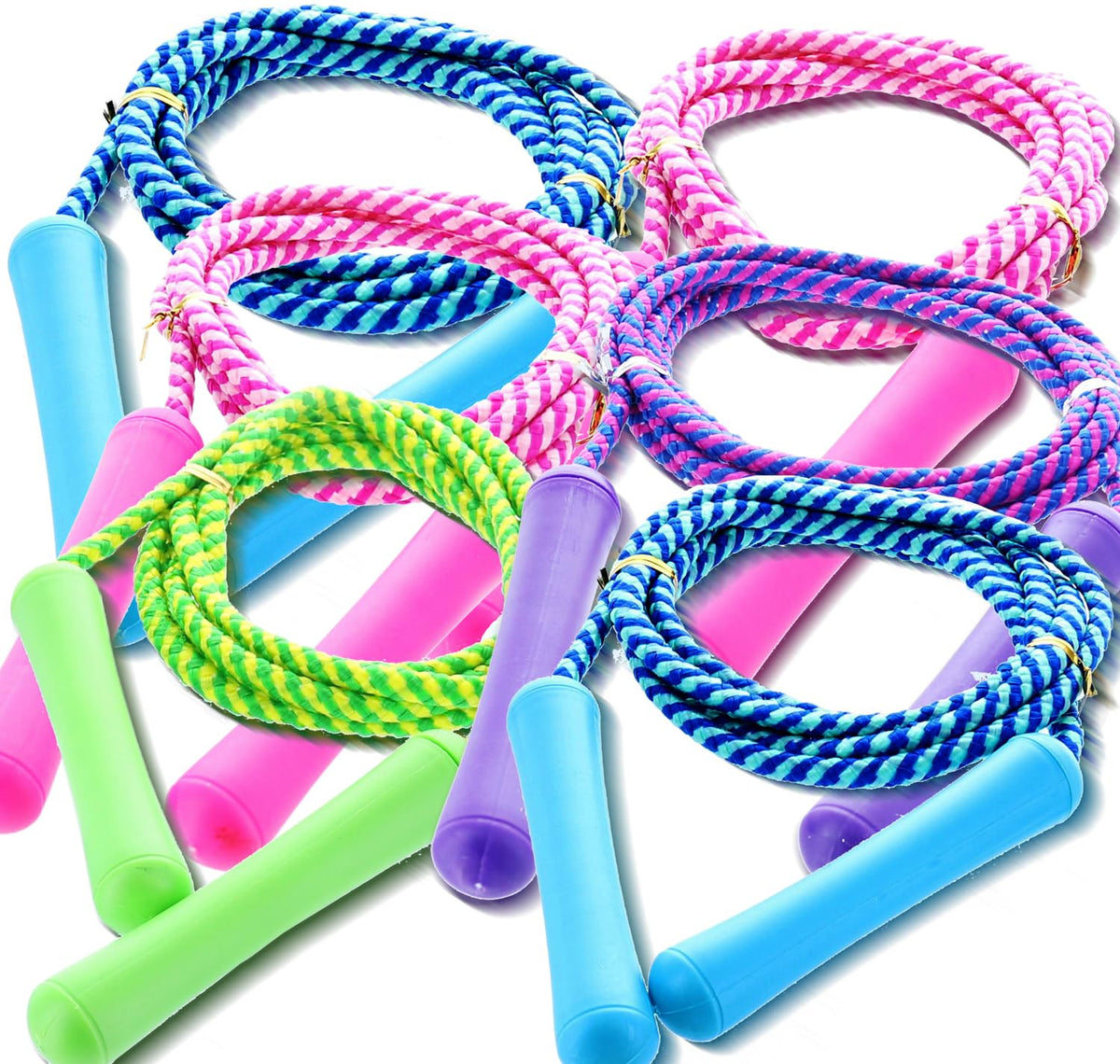 GiftExpress Adjustable Colorful Jump Rope – 6-Pack for Kids and Teens