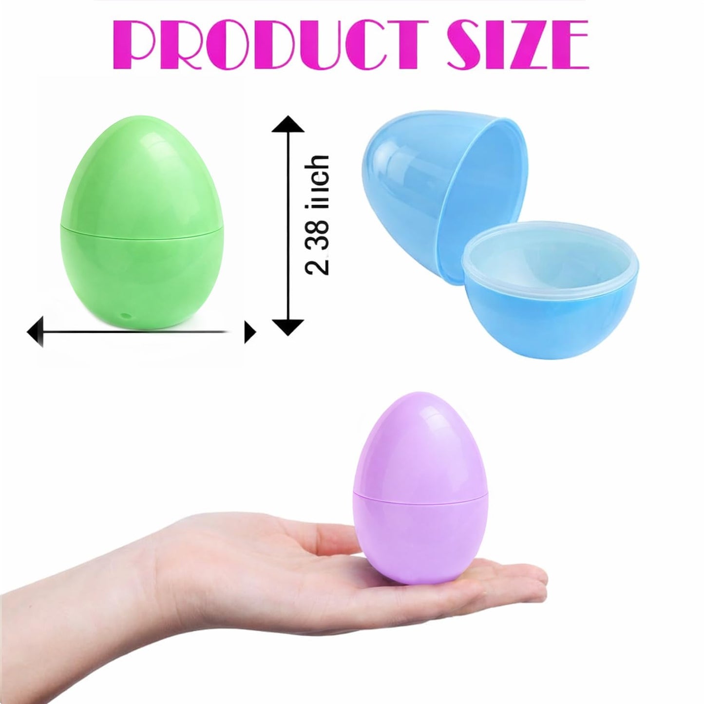 GiftExpress Pastel Color Easter Eggs – 50-Pack Hinged Plastic Eggs for Easter Baskets & Egg Hunts
