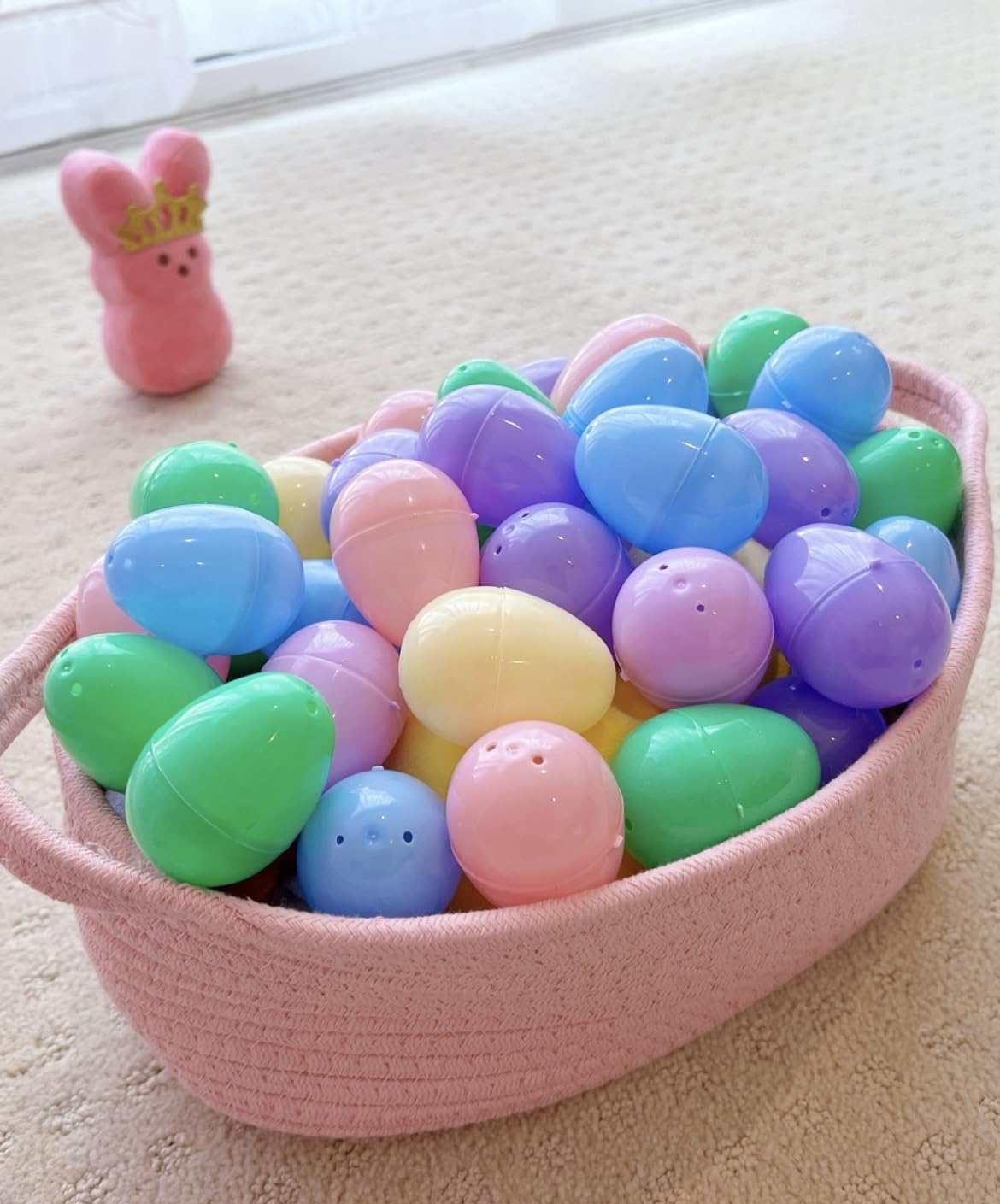 GiftExpress Pastel Color Easter Eggs – 50-Pack Hinged Plastic Eggs for Easter Baskets & Egg Hunts