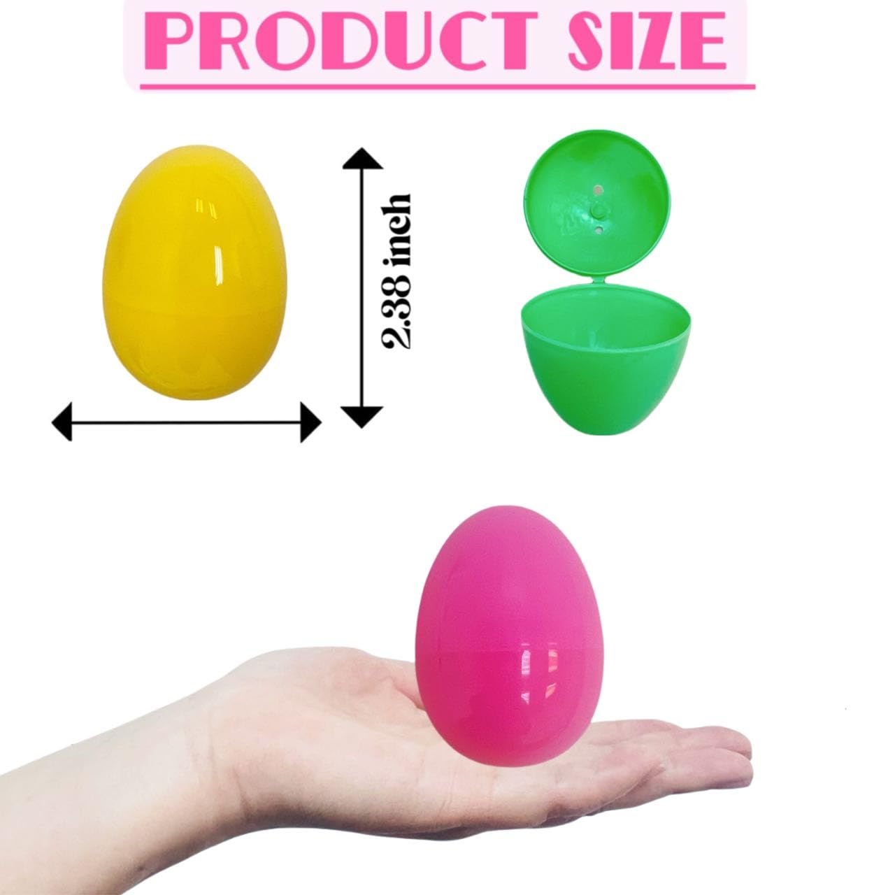 GiftExpress Plastic Bright Easter Egg Assortment – 50 Pcs for Easter Egg Hunts