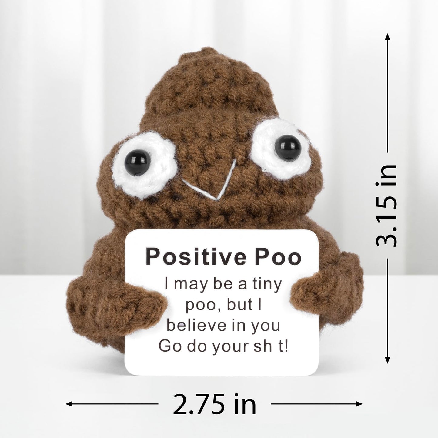 GIFTIARA Positive Poo Crochet Toy – Cute Cheer-Up Gift for Best Friends, Housewarmings, and Teachers