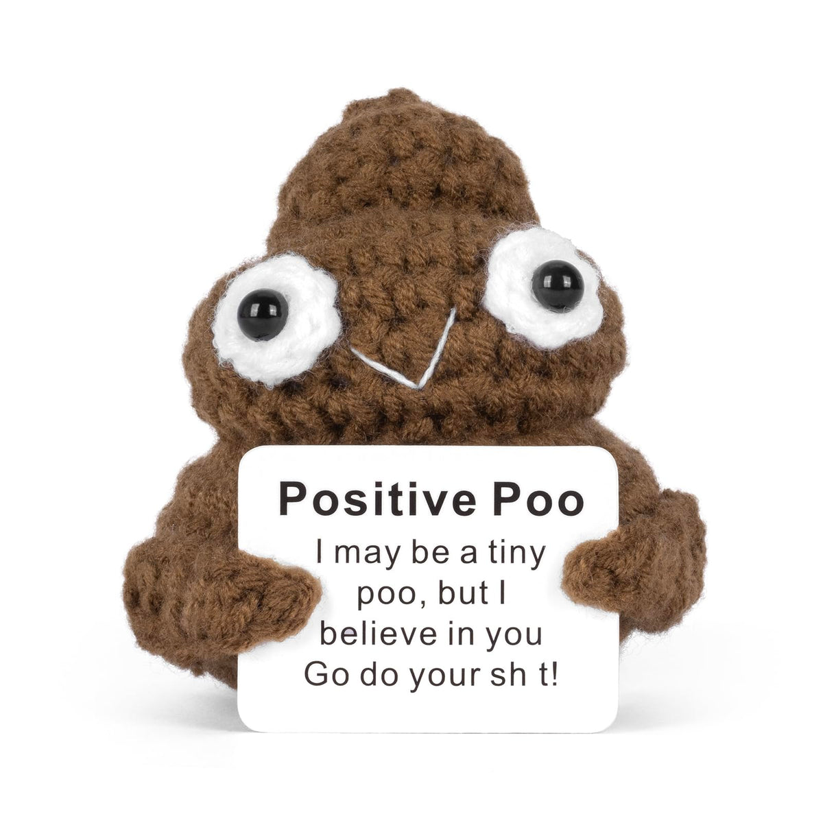 GIFTIARA Positive Poo Crochet Toy – Cute Cheer-Up Gift for Best Friends, Housewarmings, and Teachers
