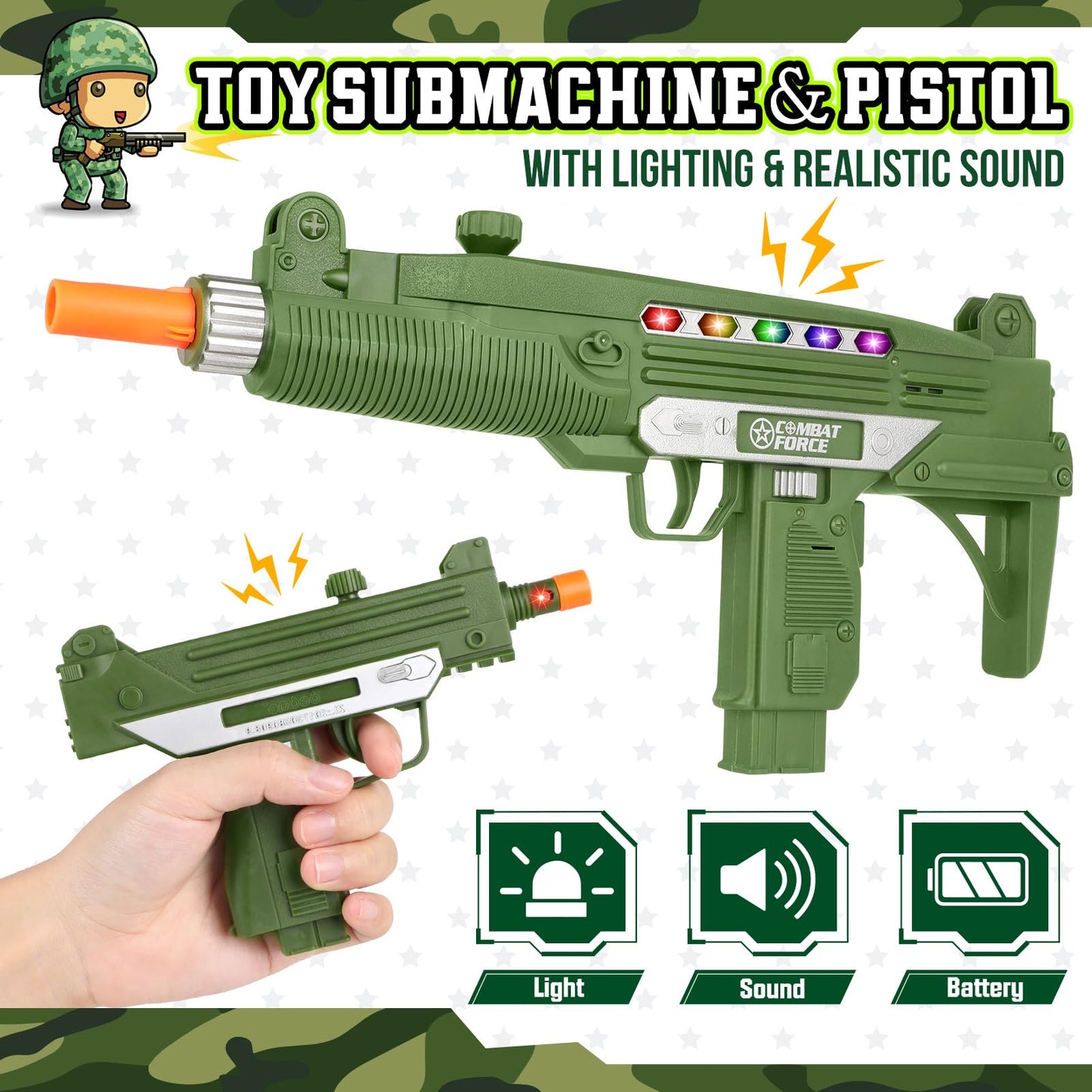 GIFTINBOX Army Costume for Kids — 15-Piece Soldier Dress-Up Set (3-13)