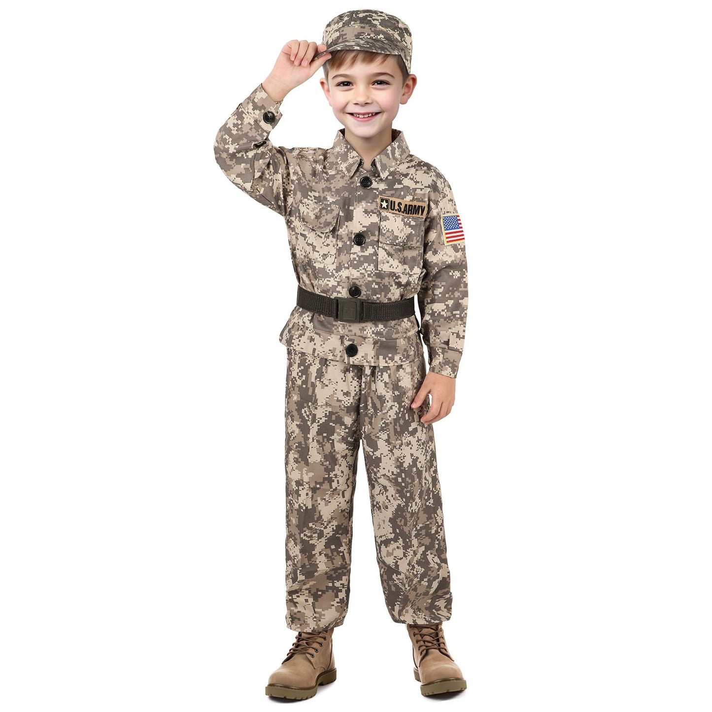 GIFTINBOX Army Costume for Kids - Soldier Military Dress-Up for Boys