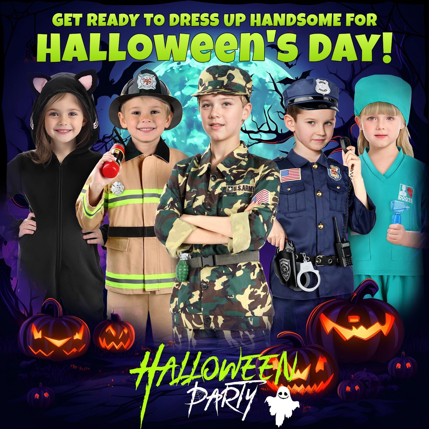GIFTINBOX Kids Army Costume for Boys 8-10 — Dress Up with Army Toys & Sound & Light