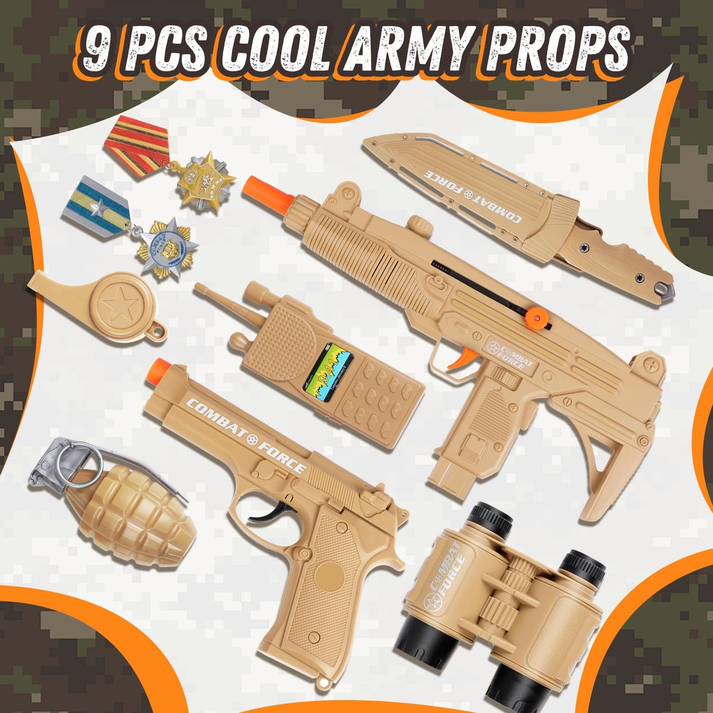 GIFTINBOX Kids Army Costume for Boys – 5-Piece Deluxe Military Dress-Up Set
