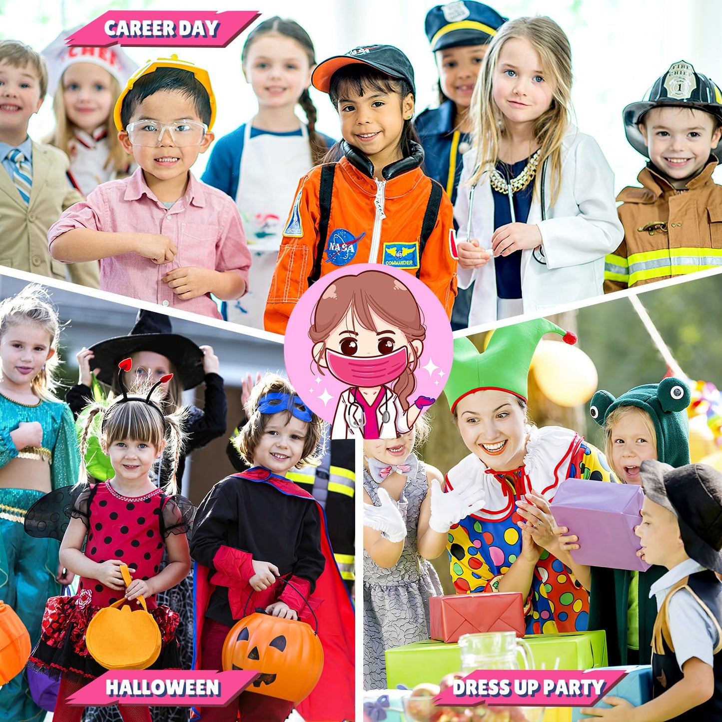 GIFTINBOX Doctor Costume for Kids with Real Stethoscope | 3-11 Years