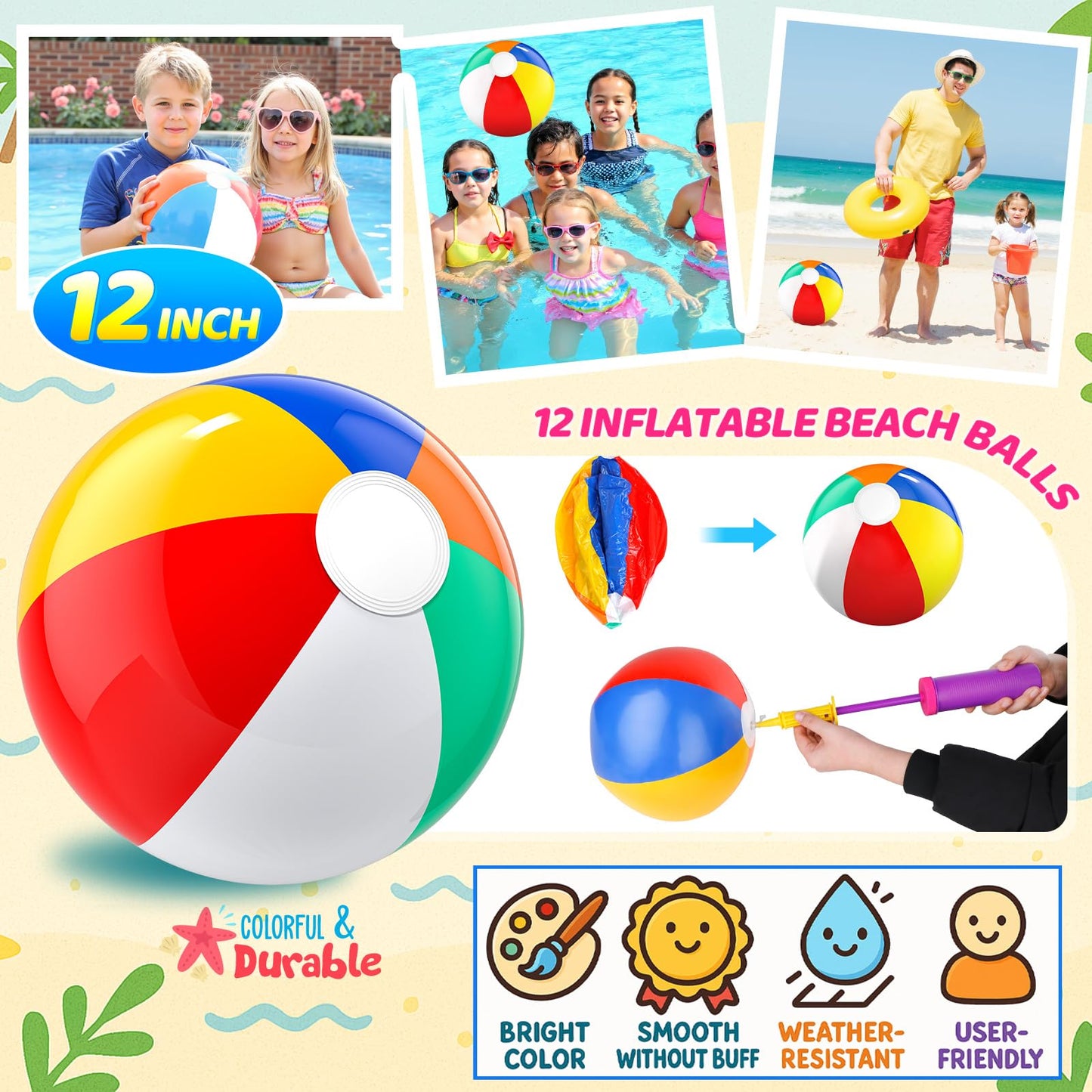 GIFTINBOX 122Pcs Pool Beach Summer Party Favors for Kids 4–8 | Beach Balls, Buckets & Accessories