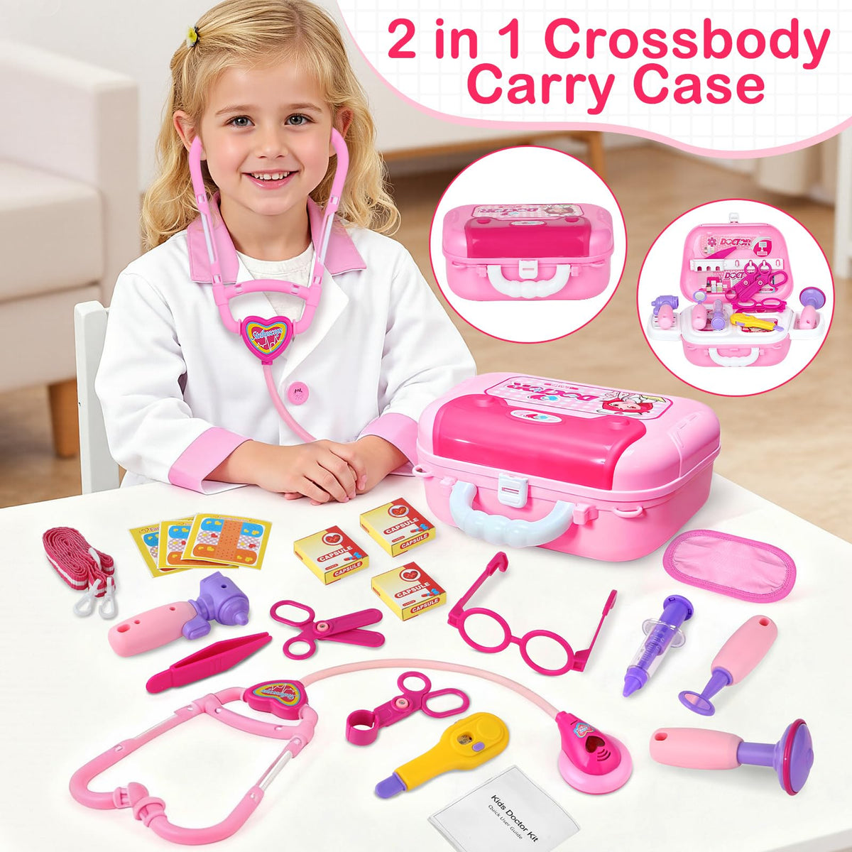 GiftinBOX Doctor Costume Kit for Kids – 22-Piece Medical Playset
