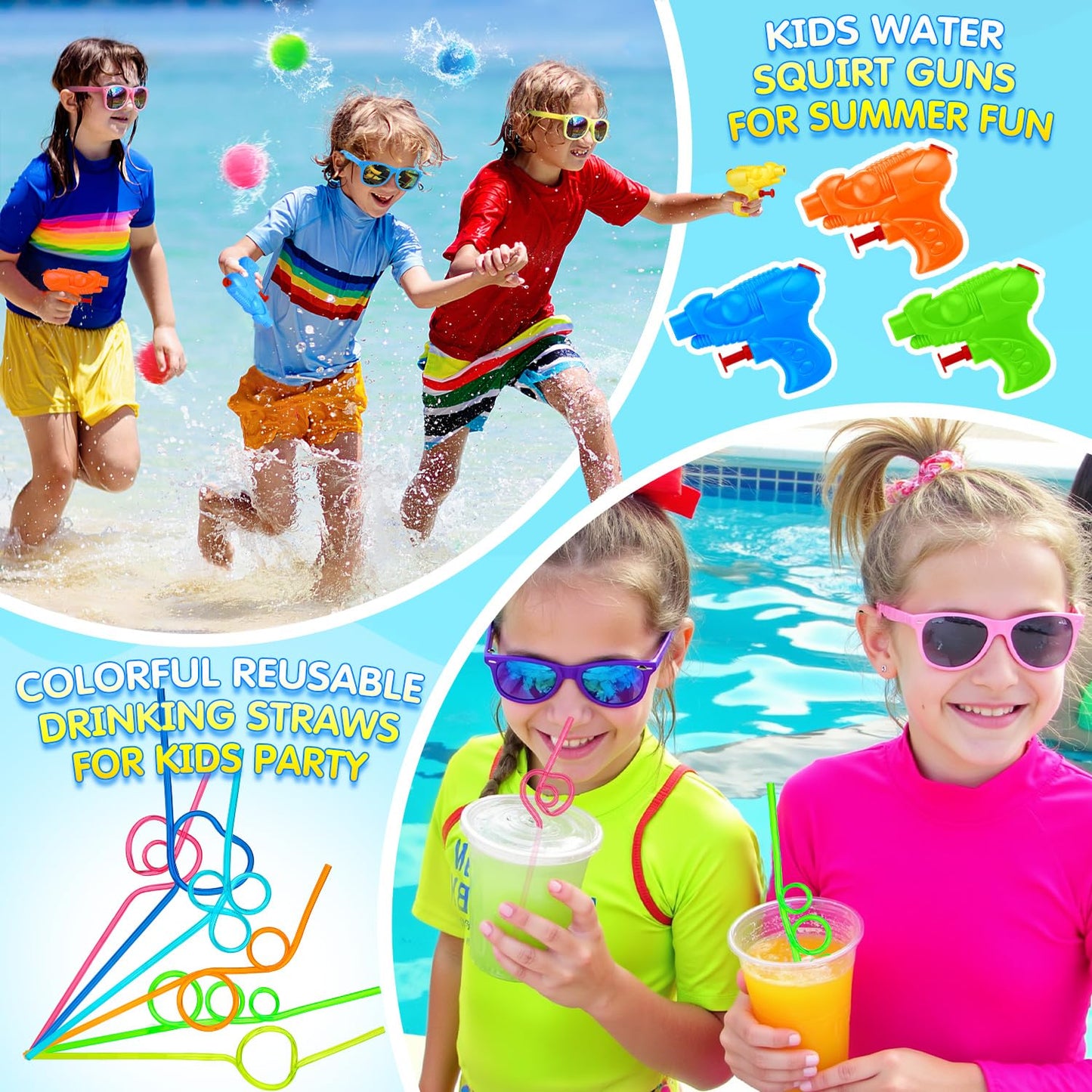 GIFTINBOX 122Pcs Pool Beach Summer Party Favors for Kids 4–8 | Beach Balls, Buckets & Accessories