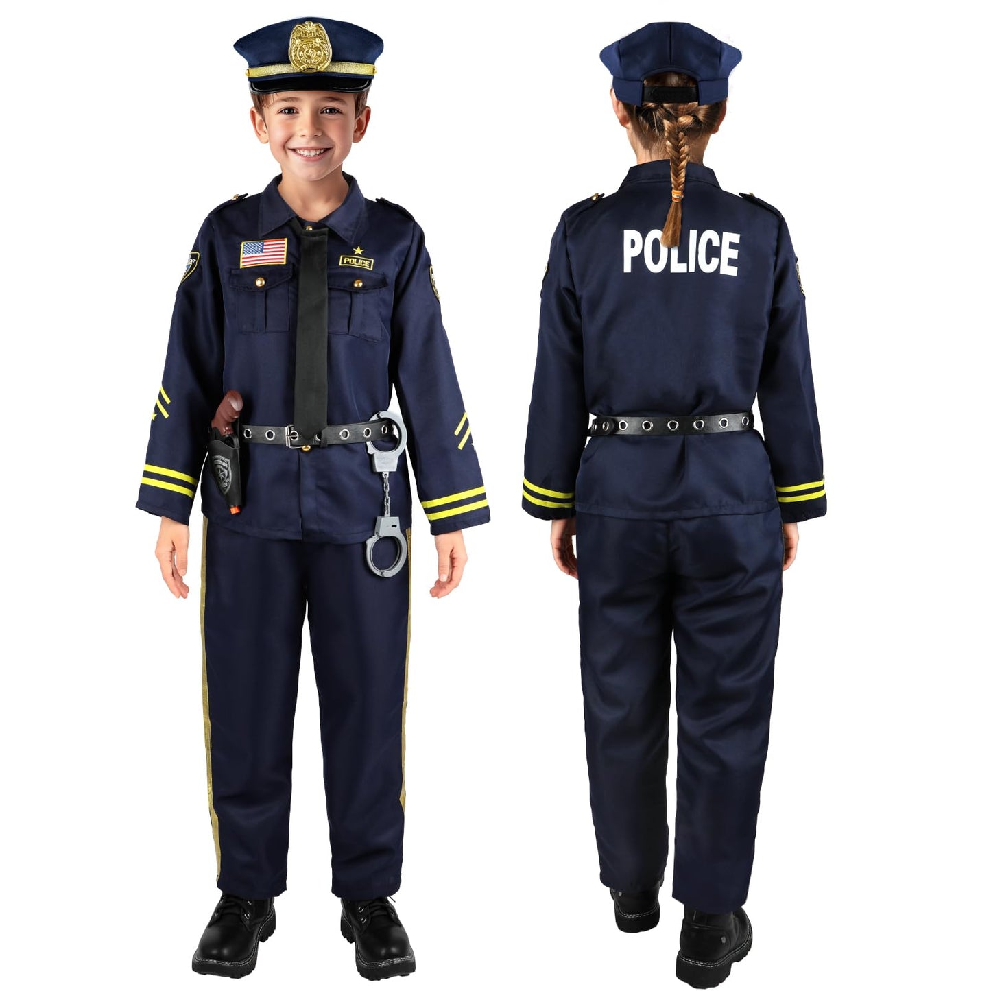 GIFTINBOX 12-Piece Kids Police Costume with Accessories | Dress-Up & Role Play