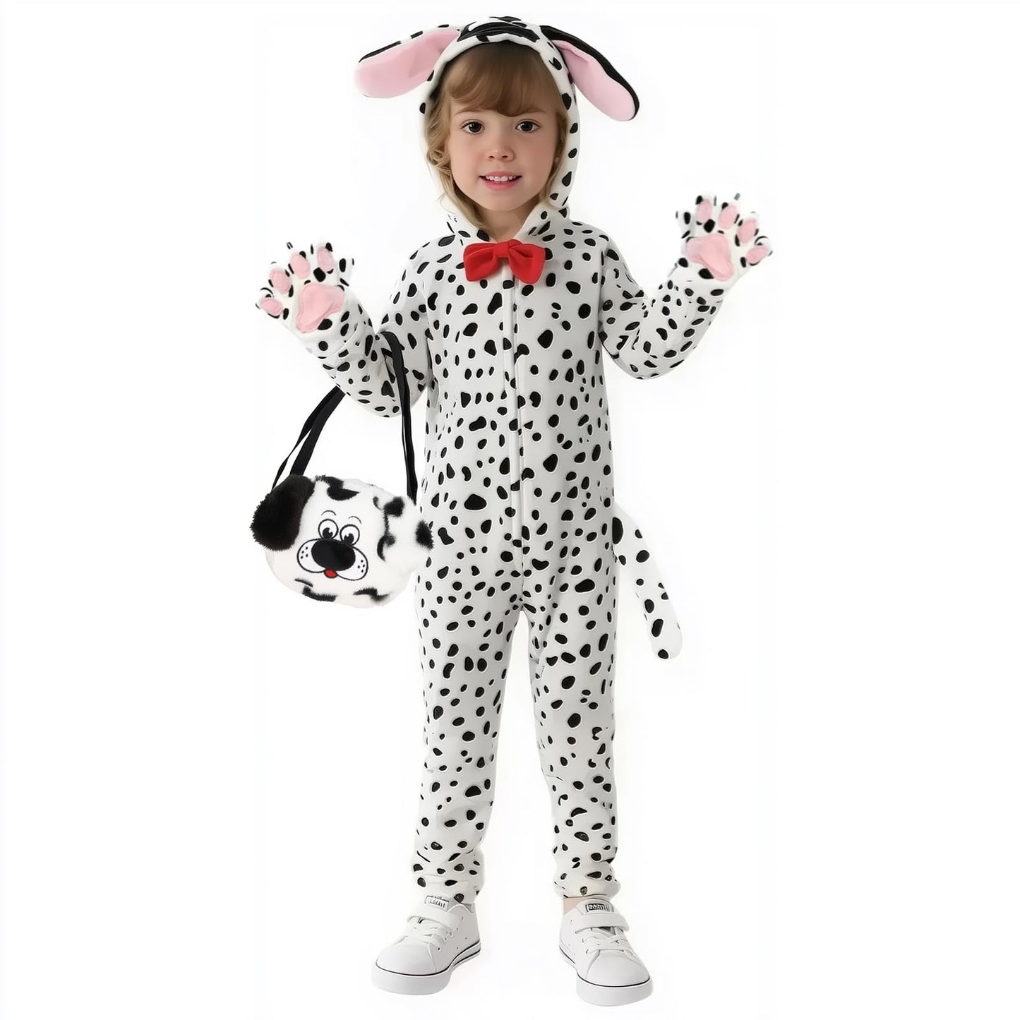 Gifts2U Dalmatian Kids Costume – Halloween Puppy Onesie (7-8 Years)