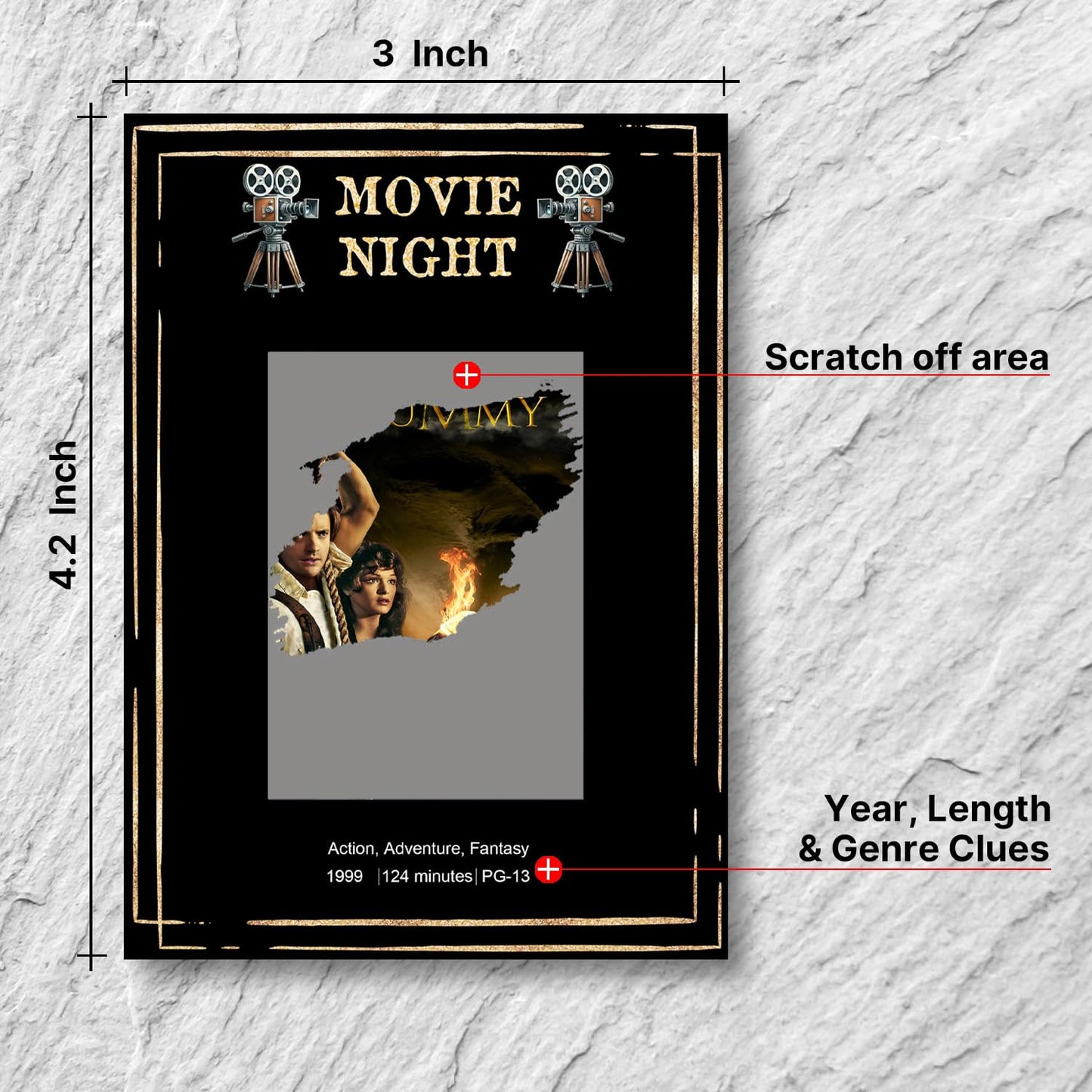 GIFTSFARM Top 50 Movie Night Scratch Off Cards | Unique Gift Ideas for Couples & Families
