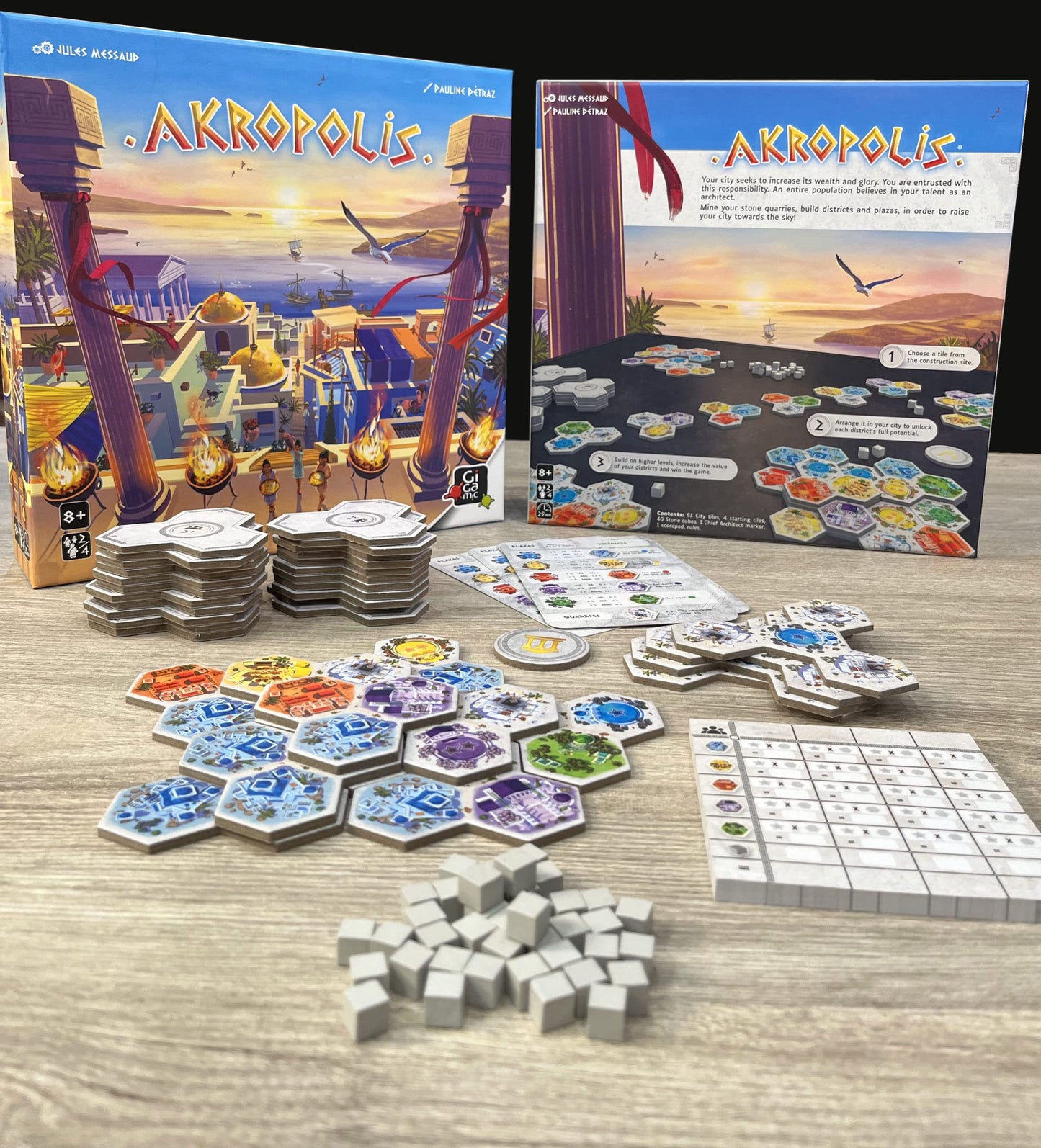 GIGAMIC Akropolis — Strategy Board Game for Teens & Adults | 2–4 Players | 30 Min