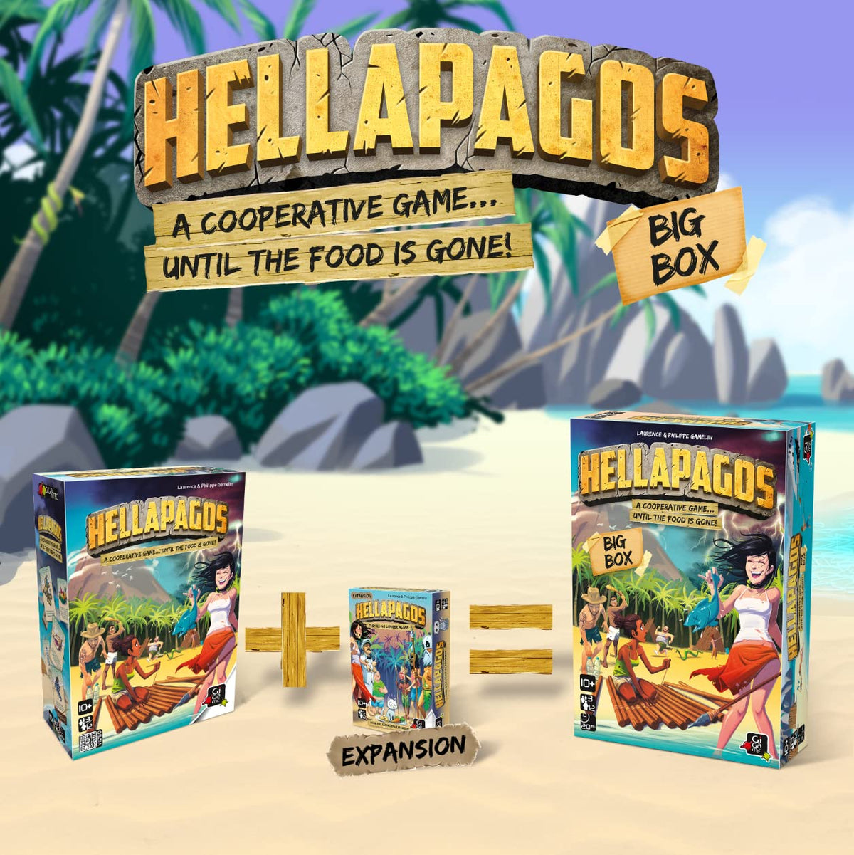 GIGAMIC Hellapagos Big Box – Cooperative Party Game for 3–12 Players (Ages 10+)