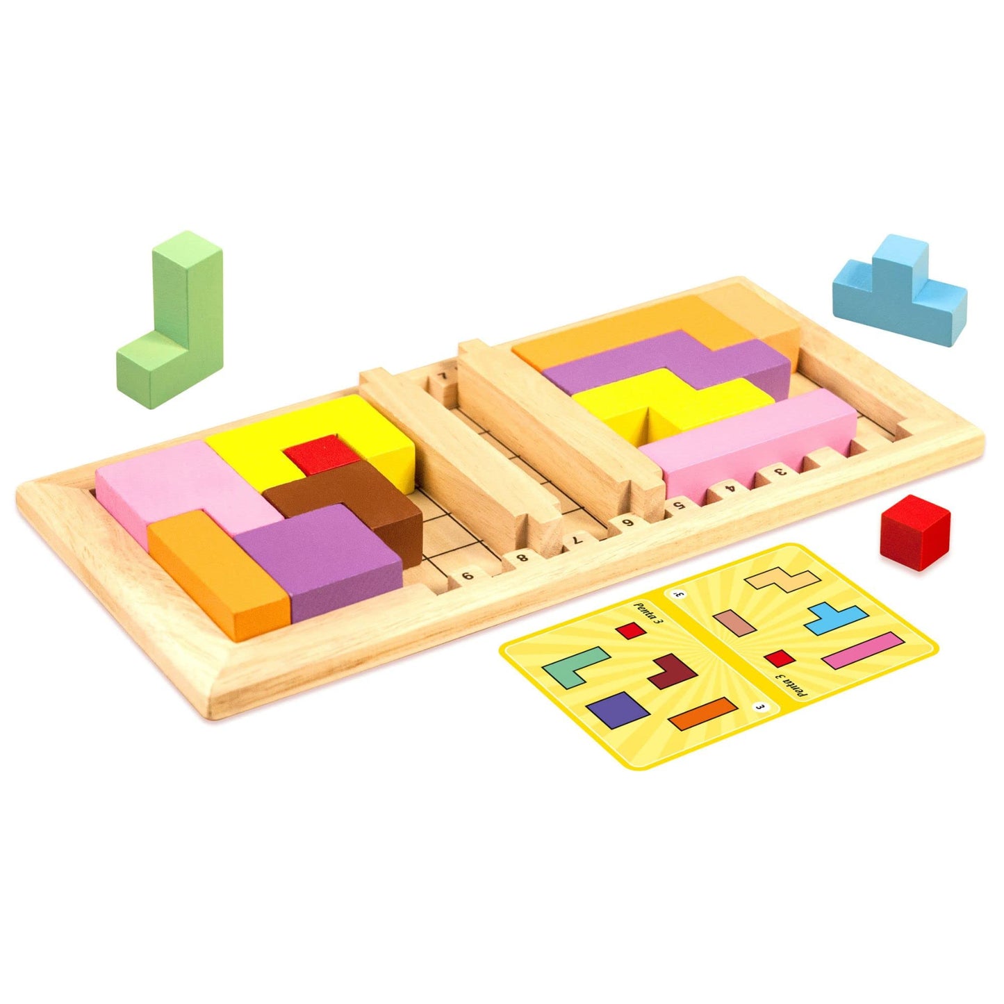 Katamino Family by Gigamic — Wooden Brain Teaser for Kids & Parents | 1-2 Players | Ages 3+ | 500+ Challenges