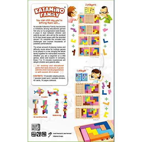 Katamino Family by Gigamic — Wooden Brain Teaser for Kids & Parents | 1-2 Players | Ages 3+ | 500+ Challenges