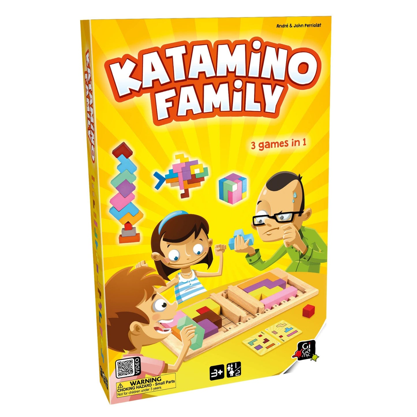Katamino Family by Gigamic — Wooden Brain Teaser for Kids & Parents | 1-2 Players | Ages 3+ | 500+ Challenges
