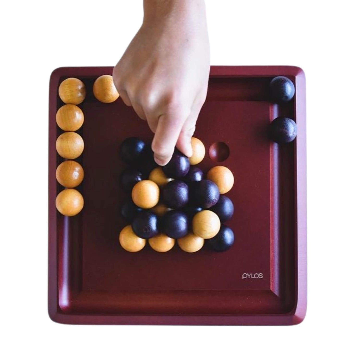 Gigamic Pylos – Wooden 2-Player Abstract Strategy Game, 15-Min Pyramid Challenge