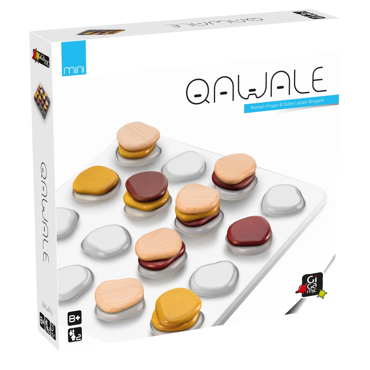 GIGAMIC Qawale Mini | Travel-Friendly Abstract Strategy Board Game for 2 Players