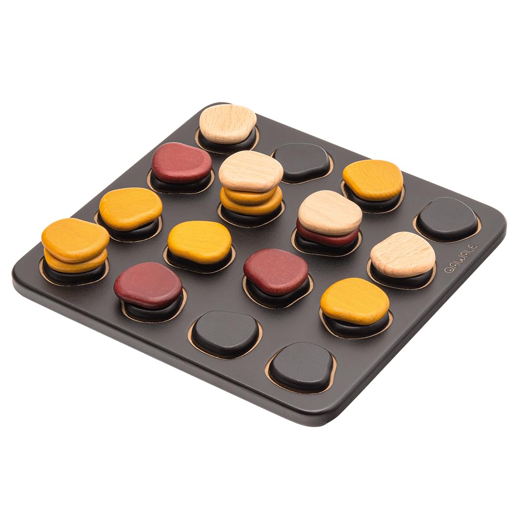 GIGAMIC Qawale Mini | Travel-Friendly Abstract Strategy Board Game for 2 Players