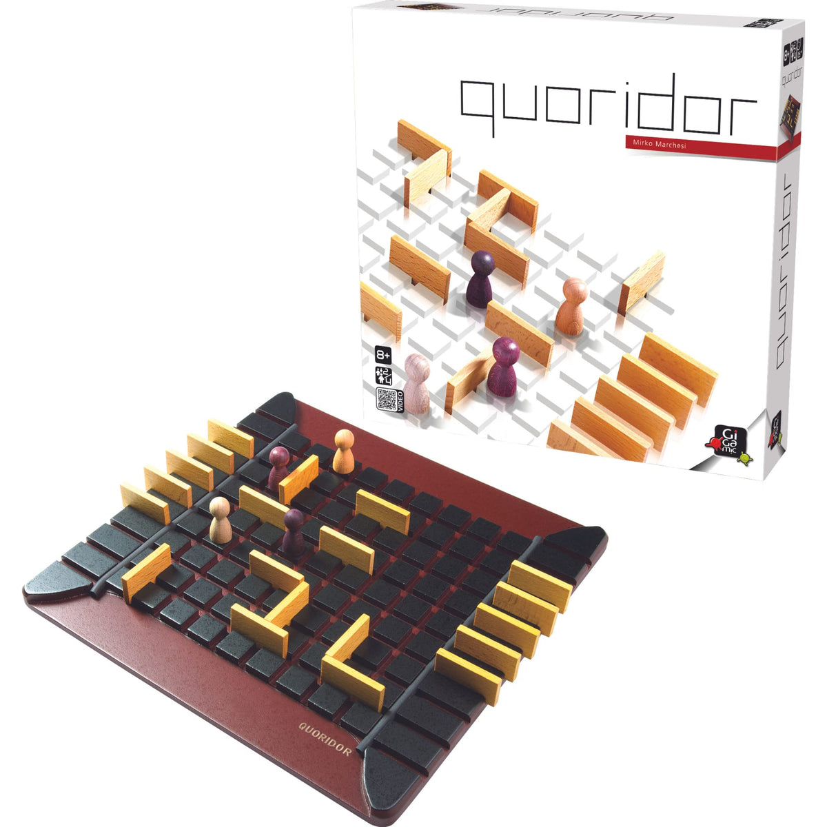 GIGAMIC Quoridor – Mensa Select Winner, Over 1 Million Sold | Wooden Strategy Game for 2-4 Players | 1 Min to Learn