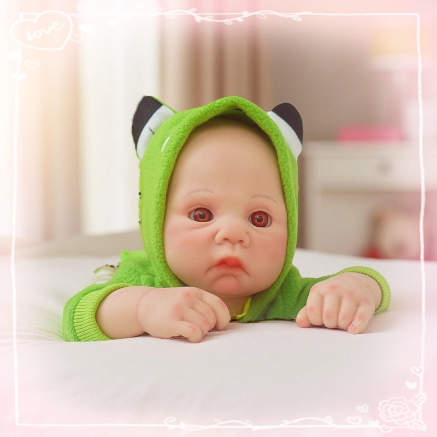 GiggleBabble 17-Inch Full Silicone Reborn Baby Doll – Eyes Open, Realistic & Gift-Ready