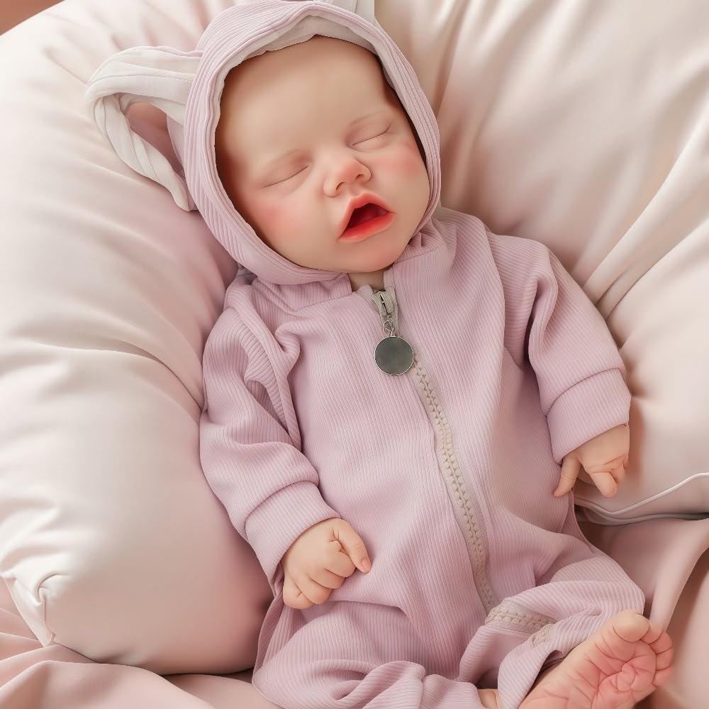 GiggleBabble Realistic Reborn Baby Doll – 17 Inch Full Silicone, Lifelike Gift for Kids
