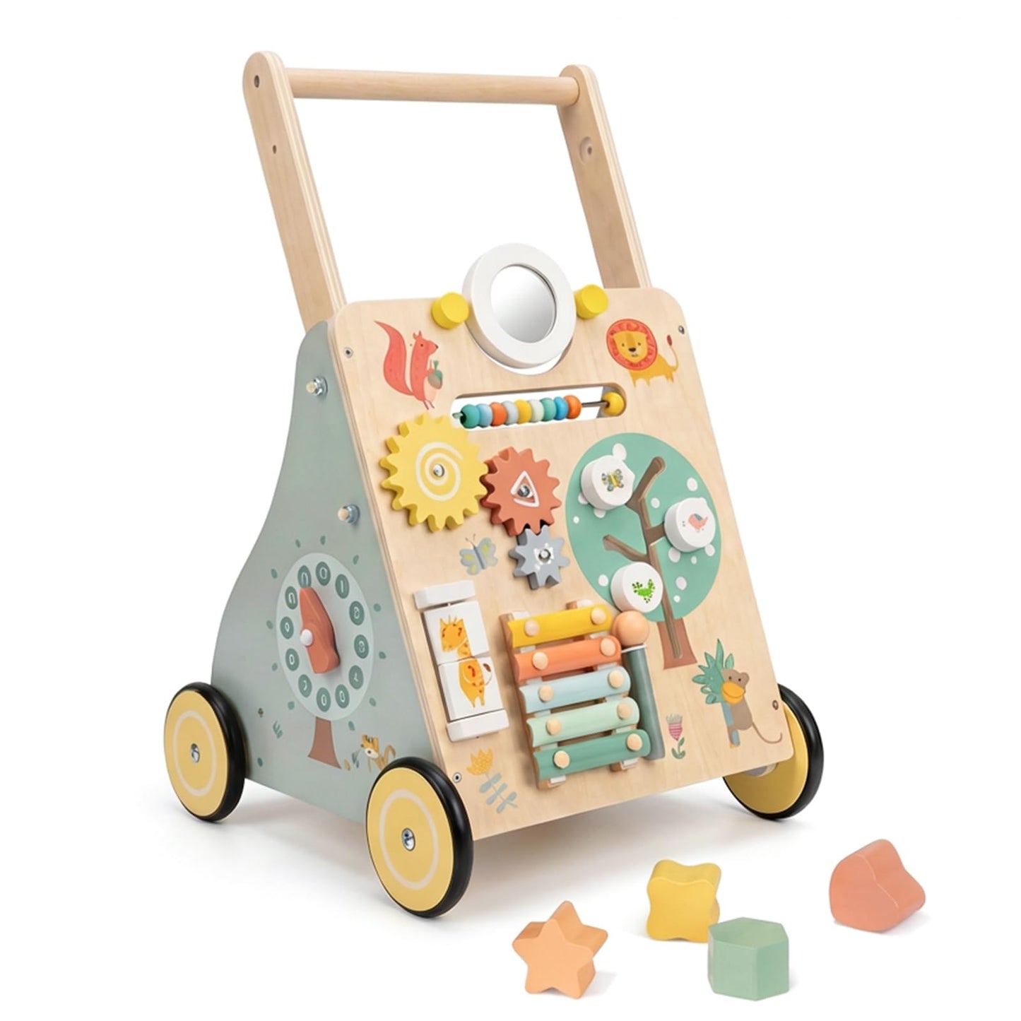 GiggleGems Wooden Baby Walker – Learning Activities for 18–36 Months | Push & Pull Toy