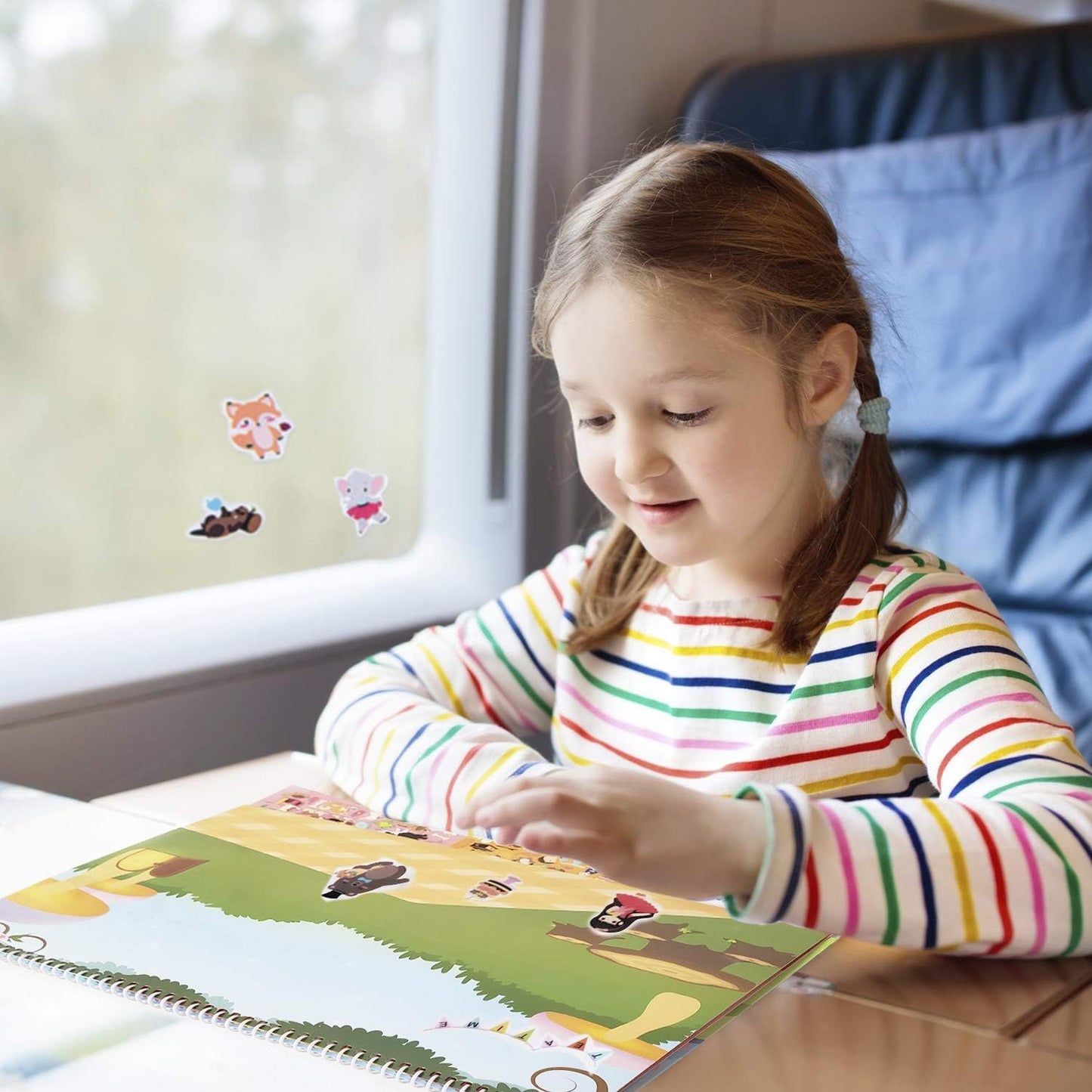Giggles & Pebbles Educational Magic Sticker Pad Book – Reusable, Washable, Non-Adhesive for Kids