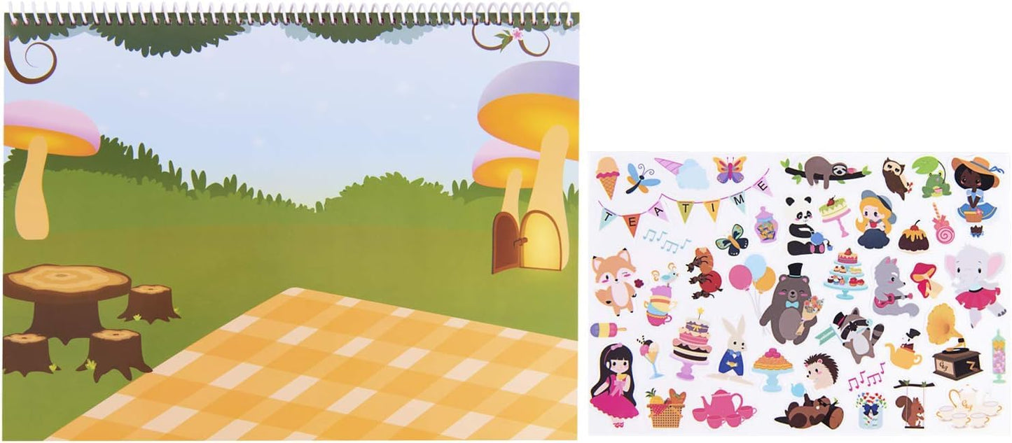 Giggles & Pebbles Educational Magic Sticker Pad Book – Reusable, Washable, Non-Adhesive for Kids