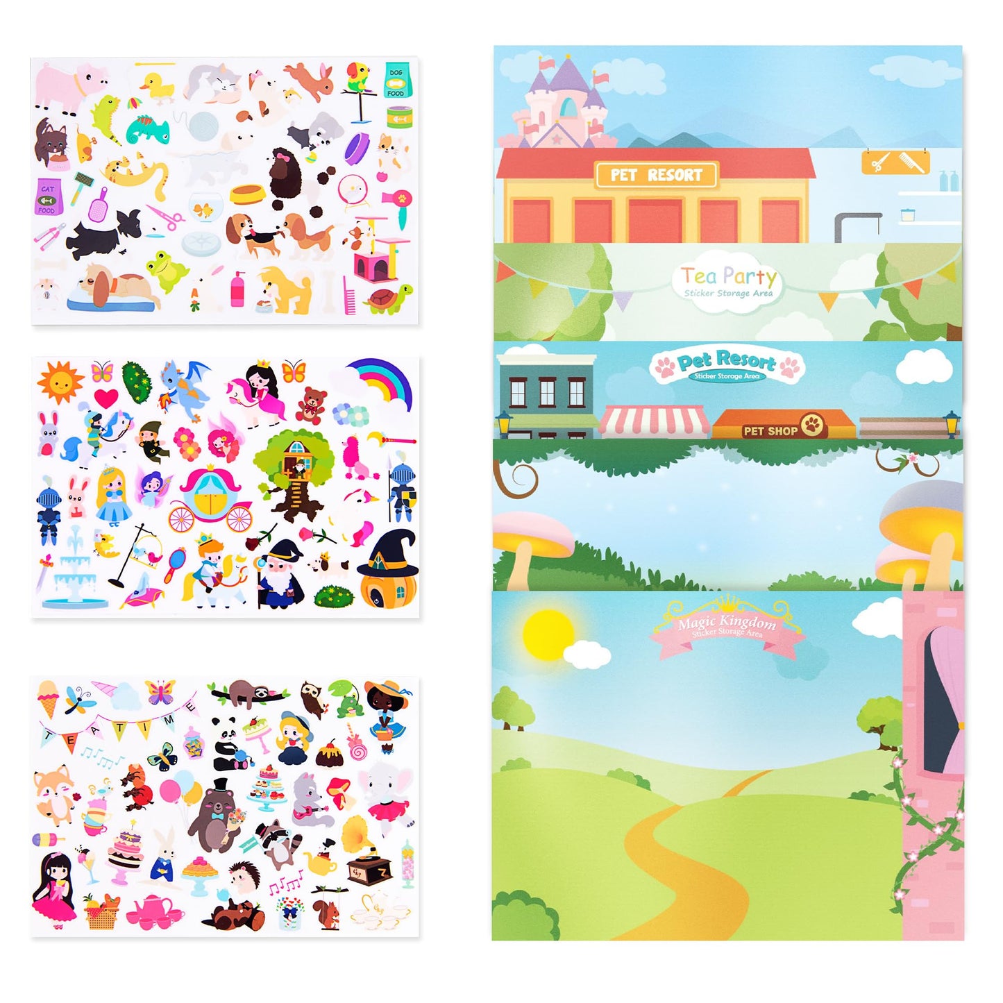 Giggles & Pebbles Educational Magic Sticker Pad Book – Reusable, Washable, Non-Adhesive for Kids