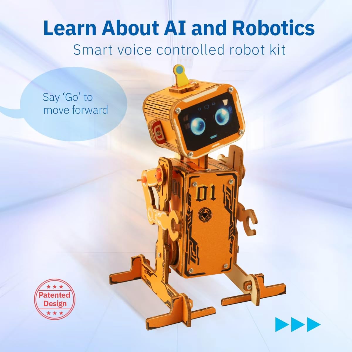 Giggleway STEM Robotics Kit for Kids 8-12 — Voice-Controlled Wooden Robot