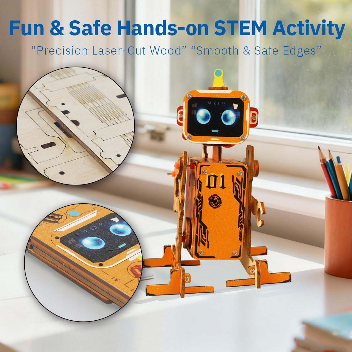 Giggleway STEM Robotics Kit for Kids 8-12 — Voice-Controlled Wooden Robot