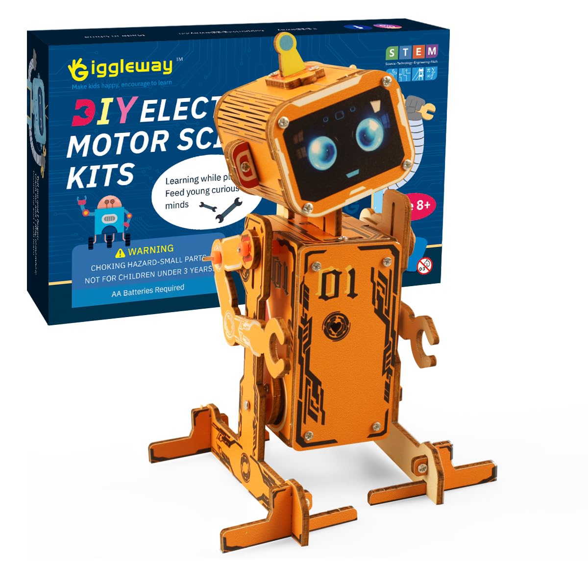 Giggleway STEM Robotics Kit for Kids 8-12 — Voice-Controlled Wooden Robot