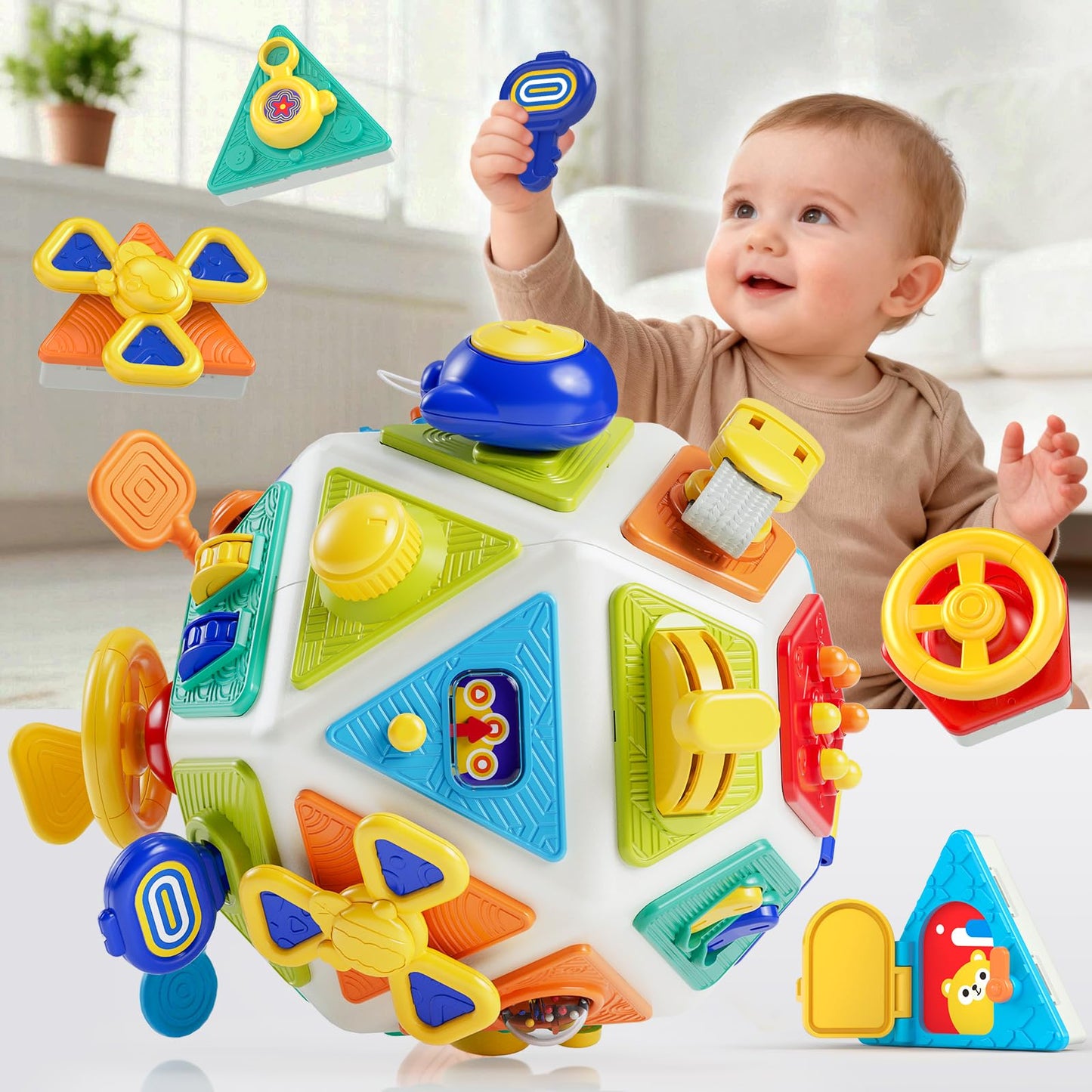 Gigilli 22-in-1 Montessori Busy Cube – Sensory & Educational Toy for 6-36 Months