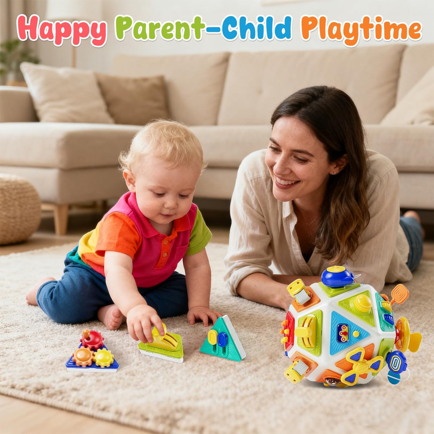 Gigilli 22-in-1 Montessori Busy Cube – Sensory & Educational Toy for 6-36 Months
