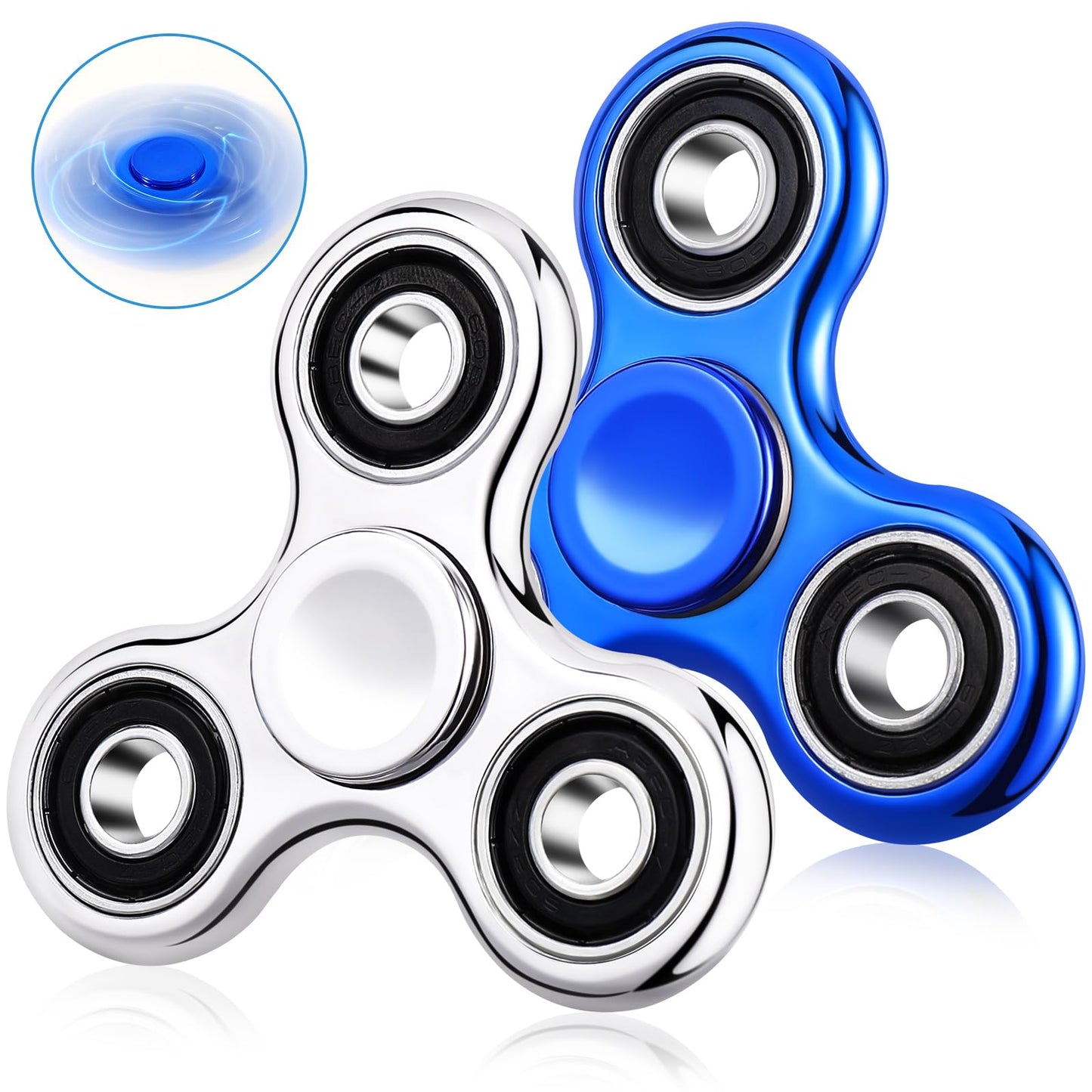 Gigilli 2-Pcs Fidget Spinner for Stress Relief – Electroplated Spinners for Kids & Adults