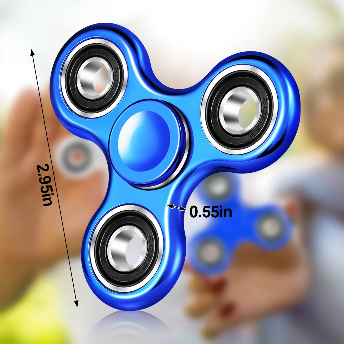 Gigilli 2-Pcs Fidget Spinner for Stress Relief – Electroplated Spinners for Kids & Adults