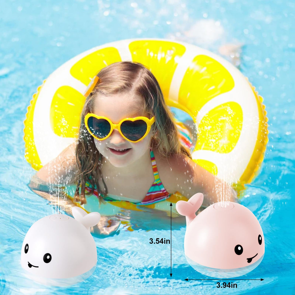 Gigilli Whale Bath Toy Sprinkler – Light-Up, Rechargeable Bath Toy for Babies and Toddlers
