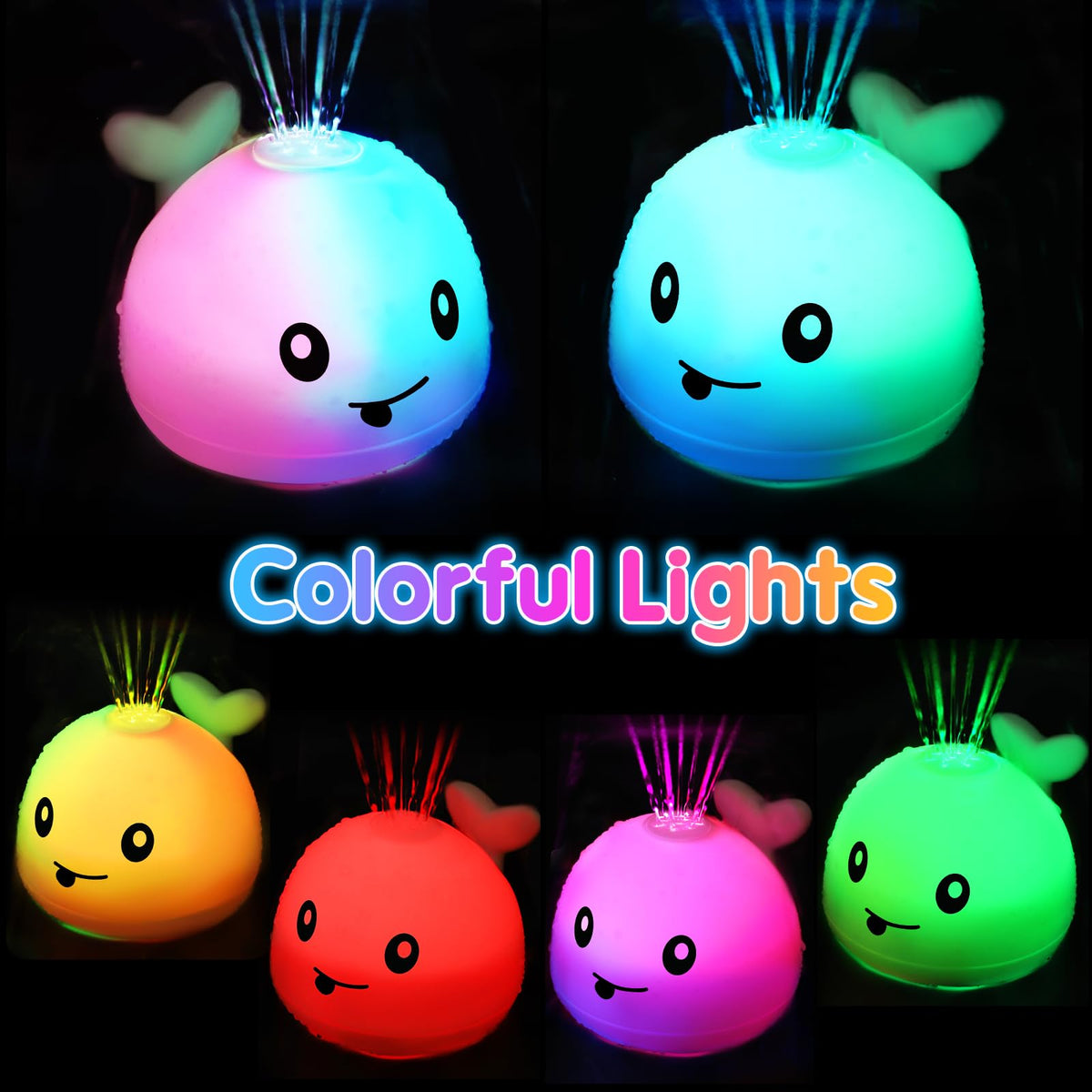 Gigilli Baby Bath Toys – Light-Up Whale Sprinkler for Ages 1-3 (Rechargeable)