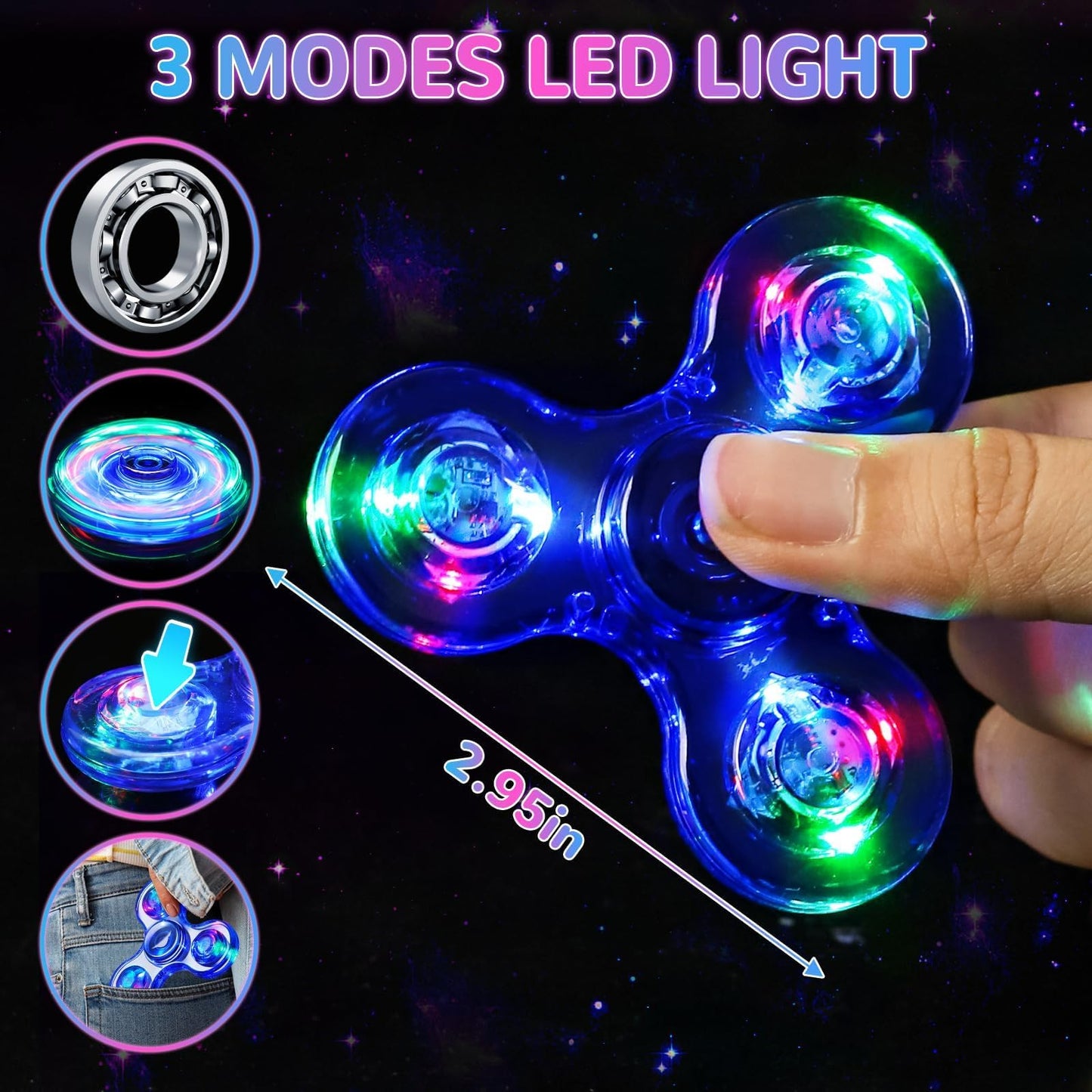 Gigilli LED Fidget Spinner – Light Up Sensory Toy for Kids & Adults | ADHD Autism Friendly