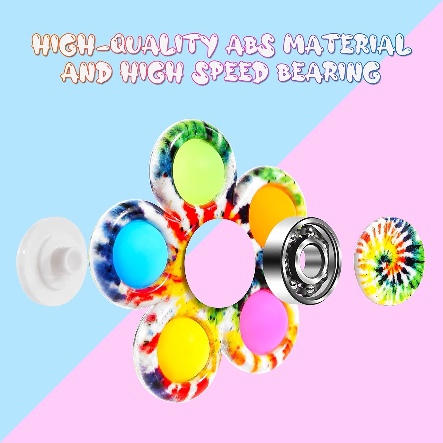 Gigilli Fidget Spinners Pop Pack – 2 Pack Sensory Toys for Kids 4-12, ADHD & Autism Friendly