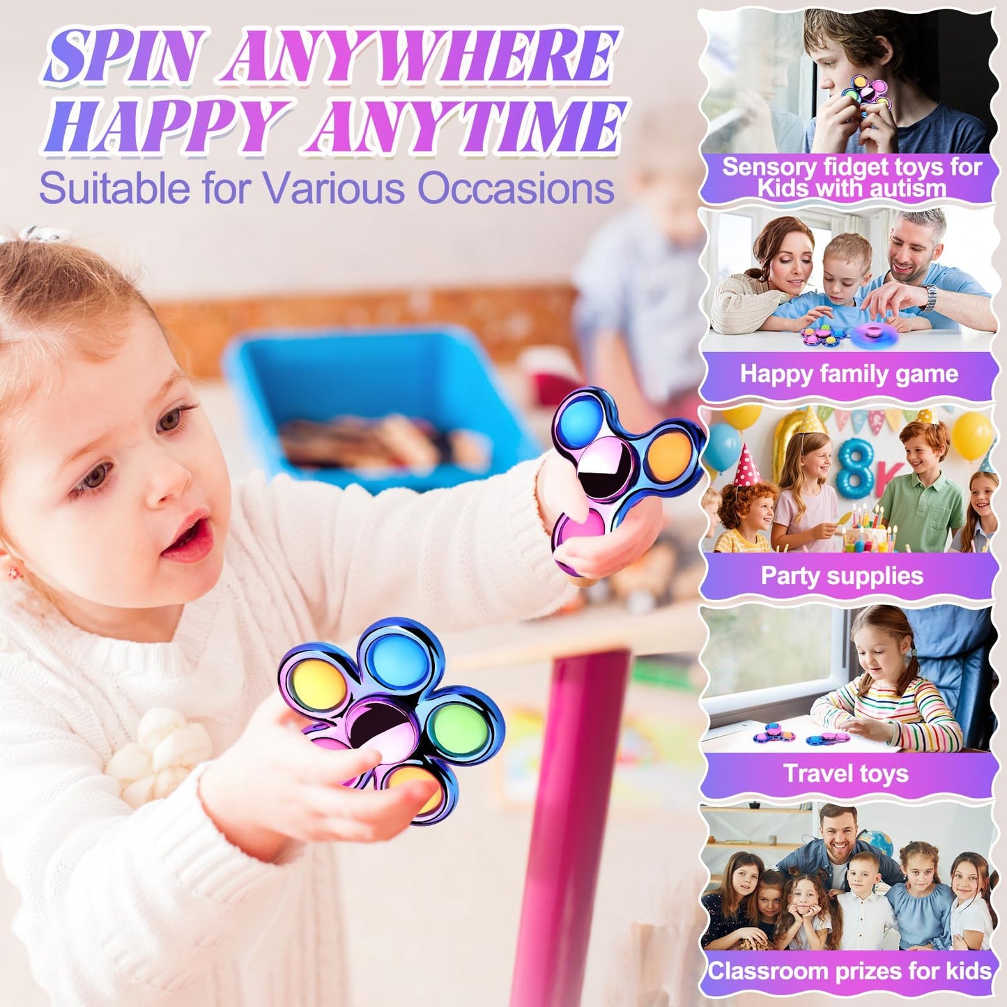 Gigilli Pop Fidget Spinner — Sensory Toy for Kids & Adults | Focus & Stress Relief