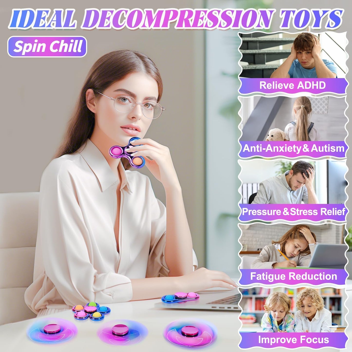 Gigilli Pop Fidget Spinner — Sensory Toy for Kids & Adults | Focus & Stress Relief