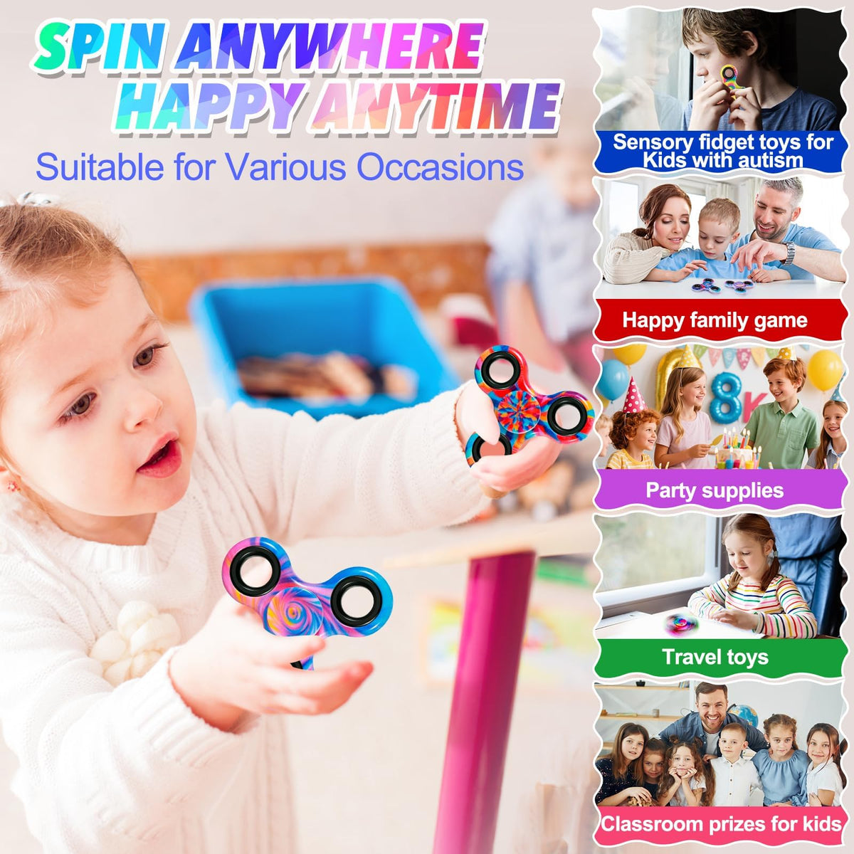 Gigilli 12-Pack Metal Fidget Spinners – Quiet, Ultra-Smooth Sensory Toys for Kids & Adults